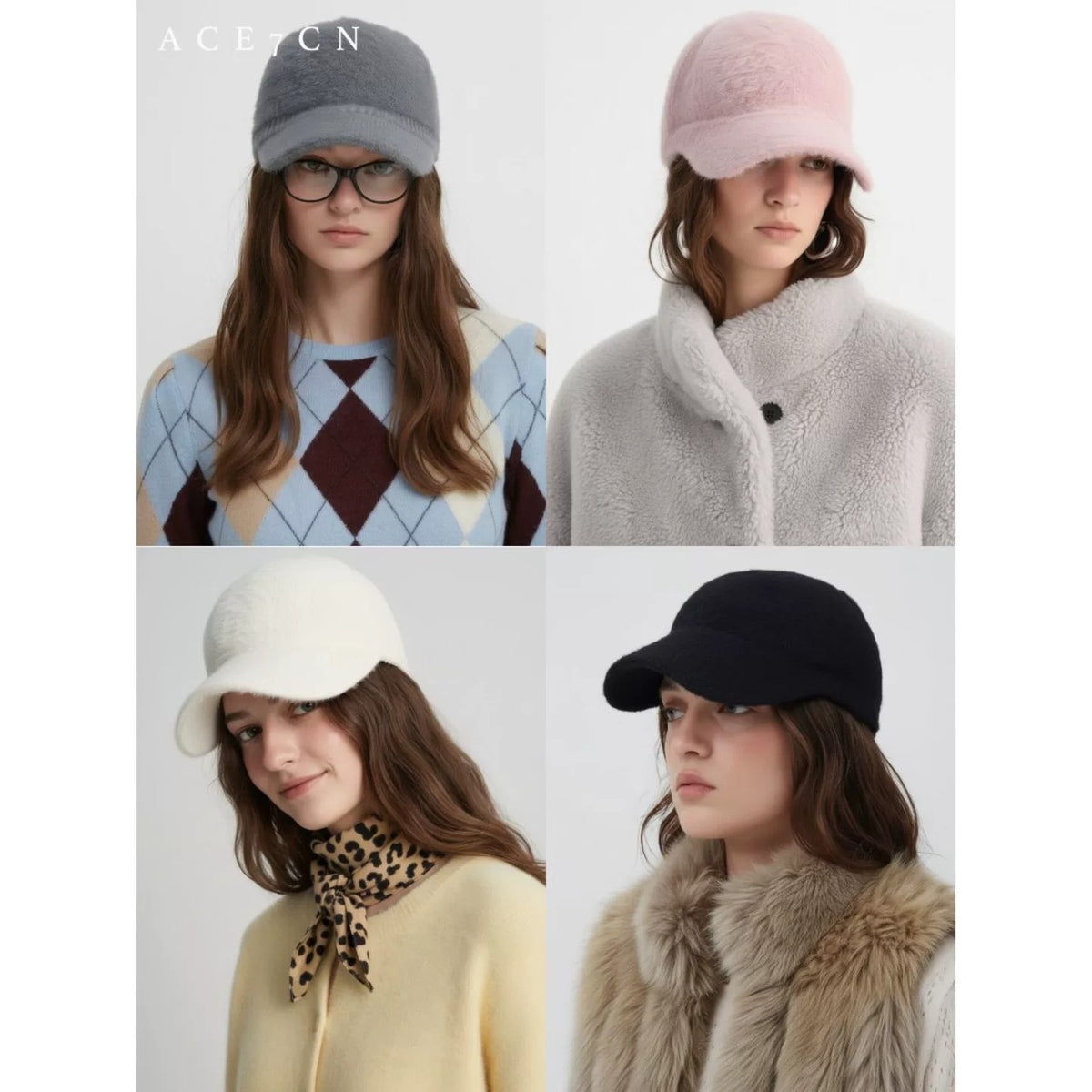 Nordic Muted Knit Fluffy Hat No-Makeup Essential
