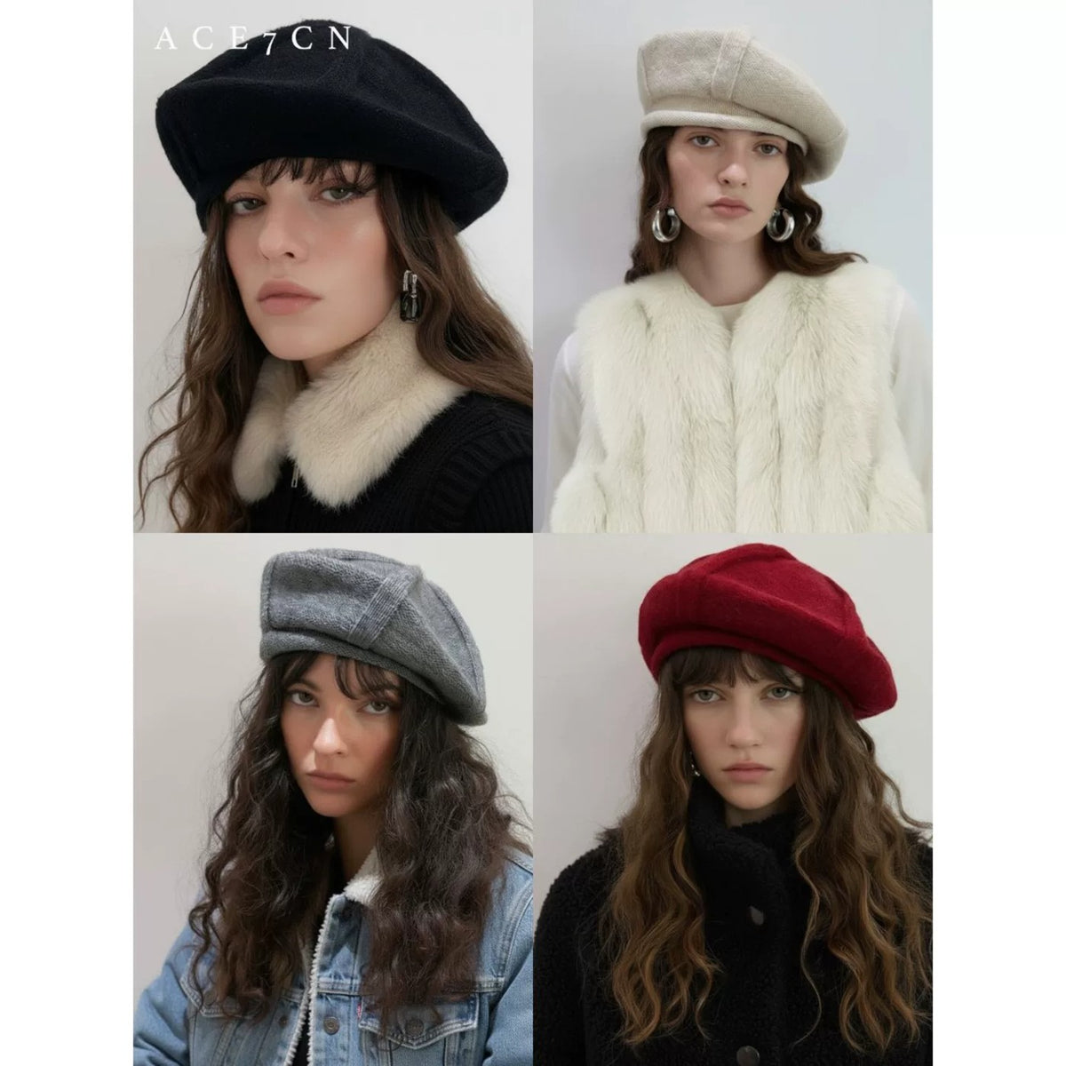 Nordic Relaxed Knit Beret Soft Wool Autumn-Winter