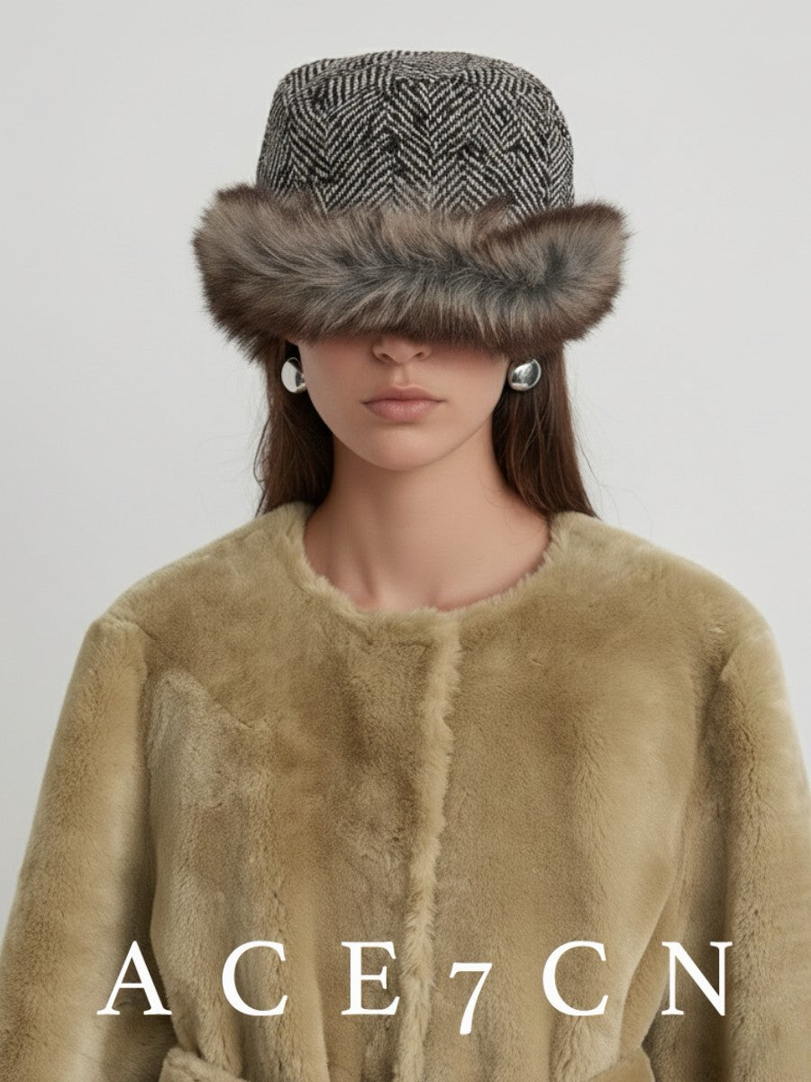 Nordic Vintage Tweed Riding Hat Chic Inner-Mongolia