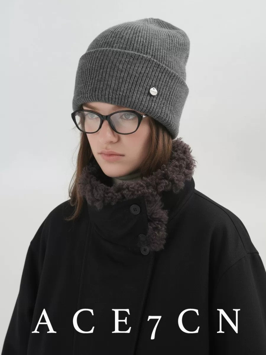 Classic Nordic Knit Beanie Soft Wool Roll-Brim