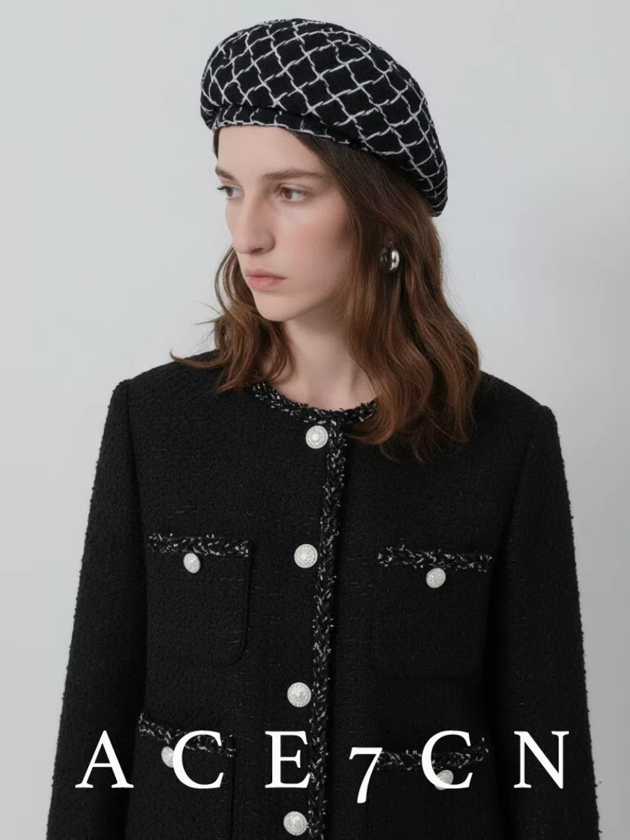 British Classic Tweed Beret Women Autumn-Winter Face-Slimming