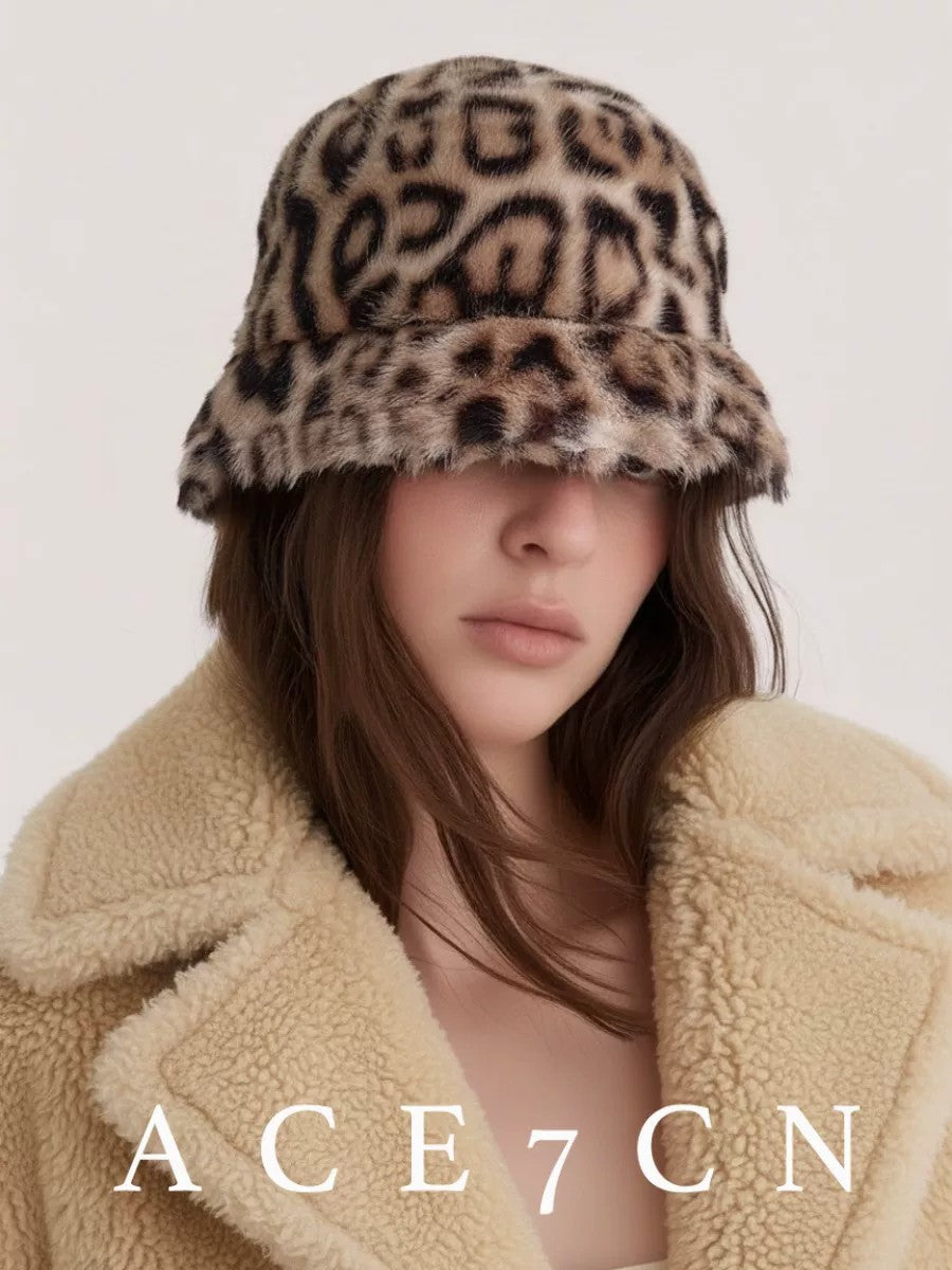 British Vintage Bucket Hat Vintage Elegant Faux-Fur