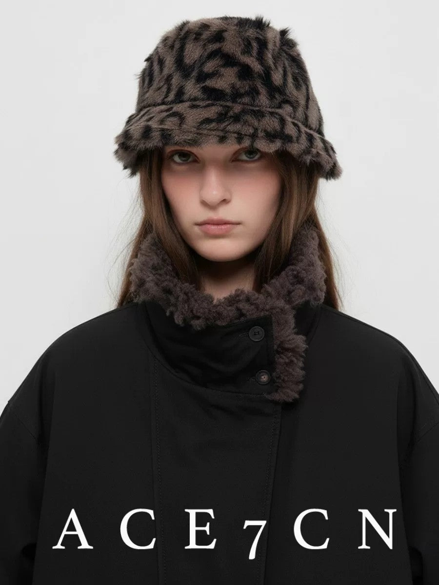 British Vintage Bucket Hat Vintage Elegant Faux-Fur