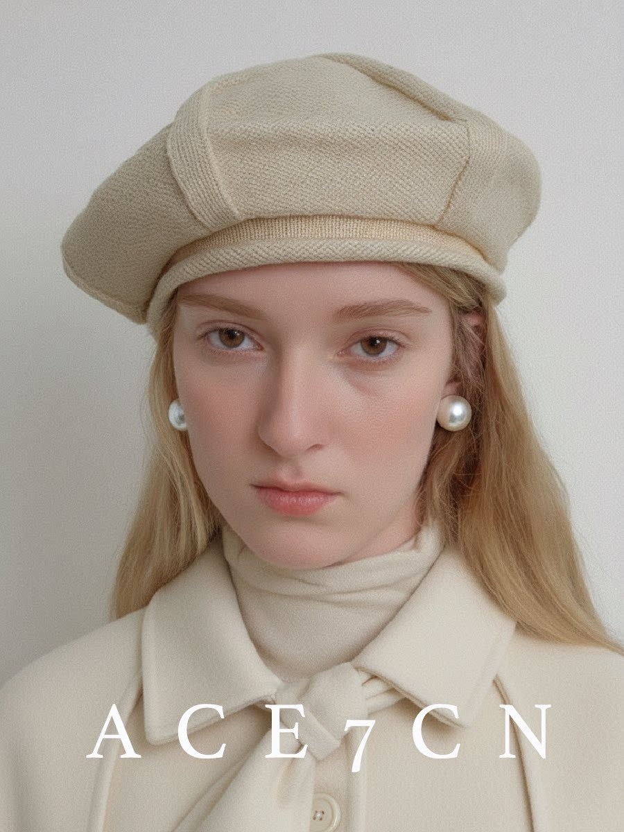 Nordic Relaxed Knit Beret Soft Wool Painter