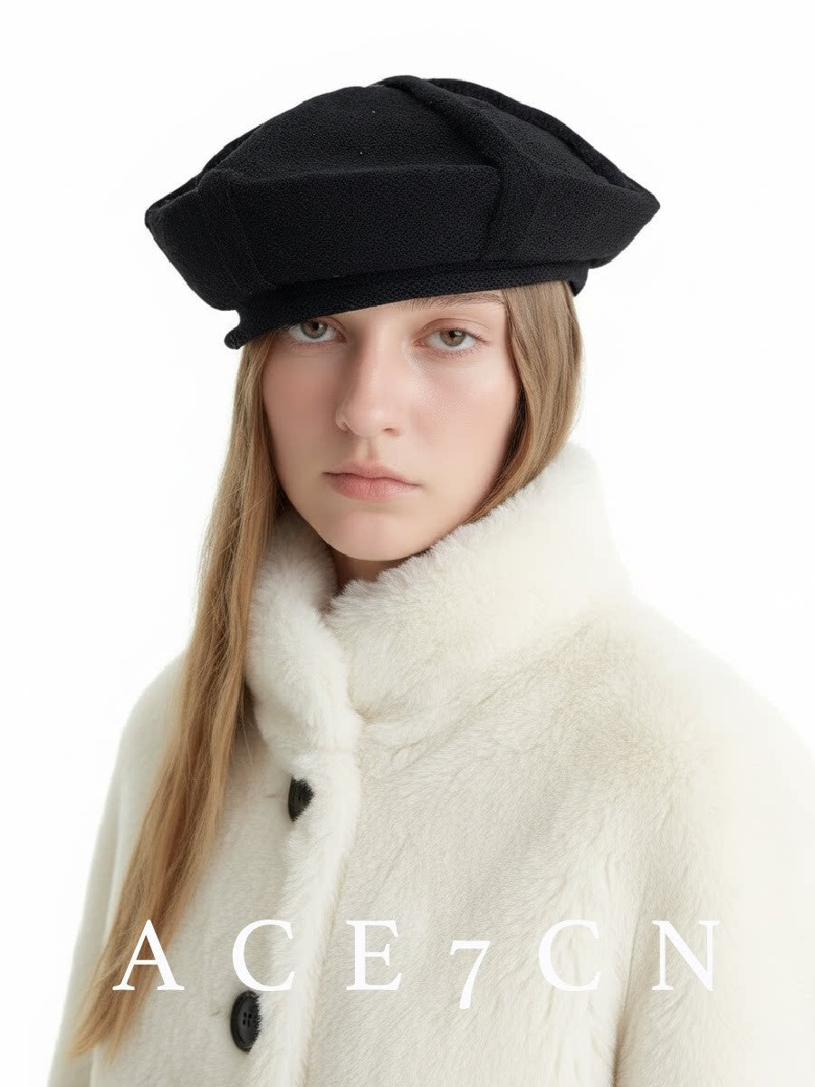 British Old-Money Relaxed Knit Beret Soft Wool