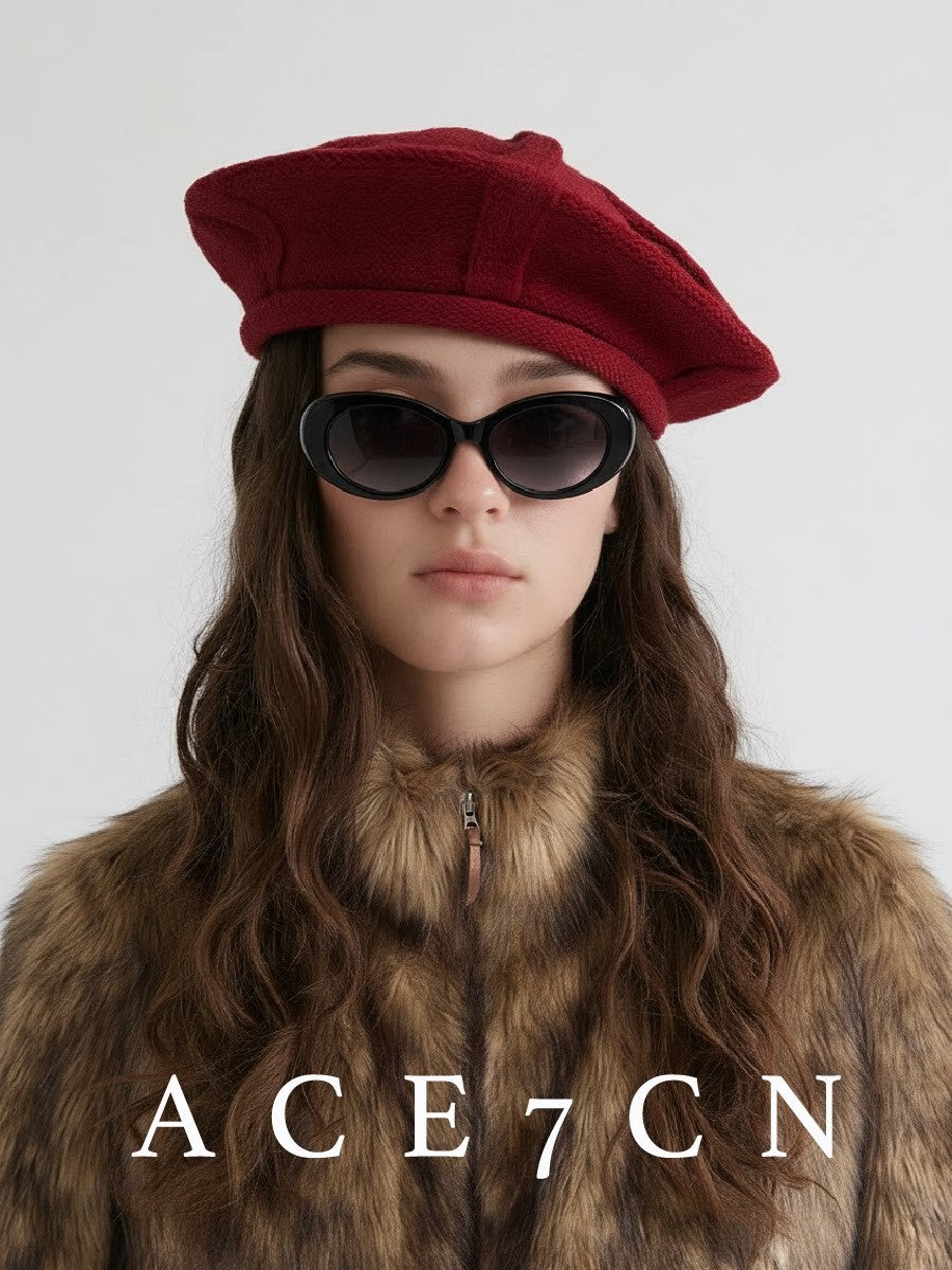 British Old-Money Relaxed Knit Beret Soft Wool