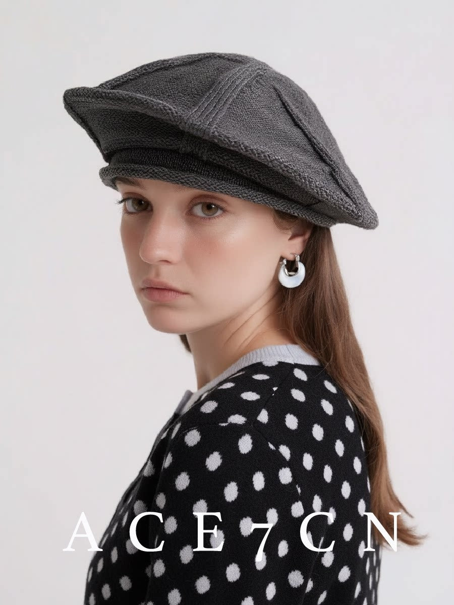 British Old-Money Relaxed Knit Beret Soft Wool
