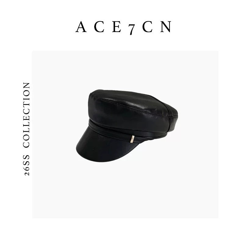 Urban Minimalist Faux-Leather 3D Equestrian Hat Chic