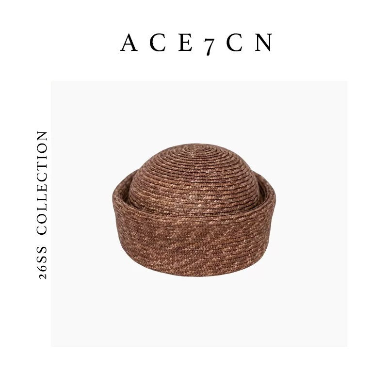pillbox British Vintage Straw-Woven Pillbox Hat Summer
