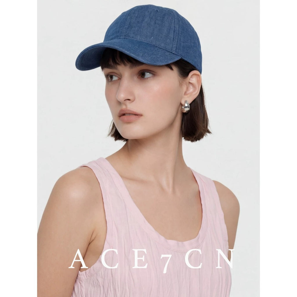 Urban Chic Denim Linen Baseball Cap Minimalist