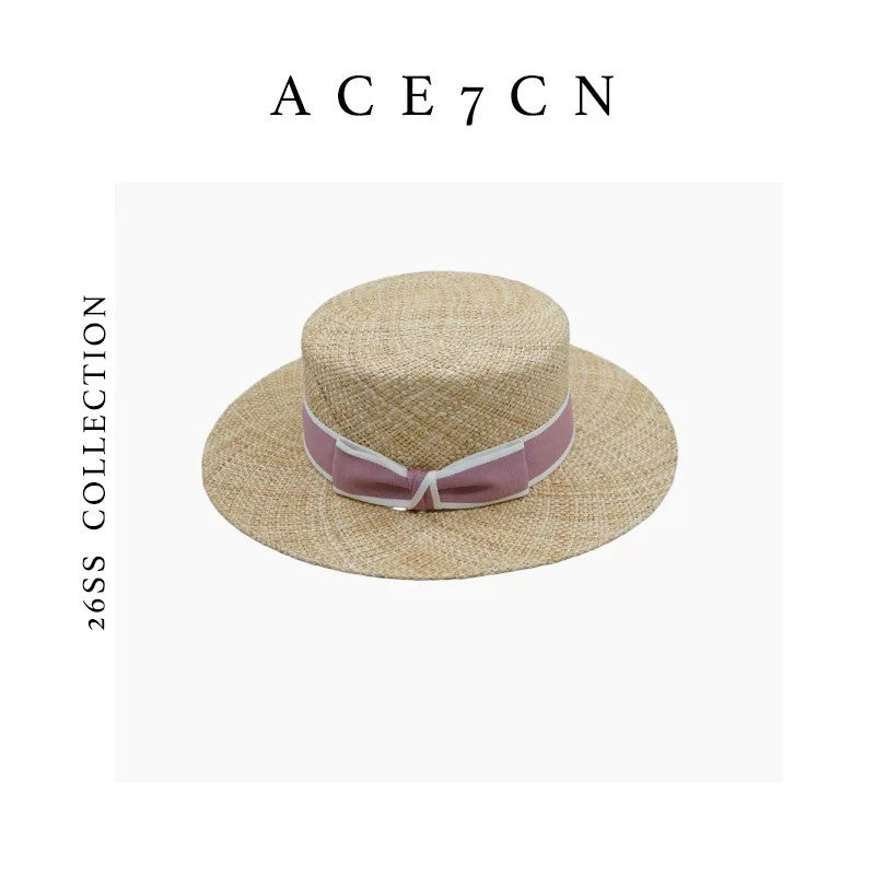 Madrid Resort Natural Natural-Straw Dress Hat Hepburn-Style