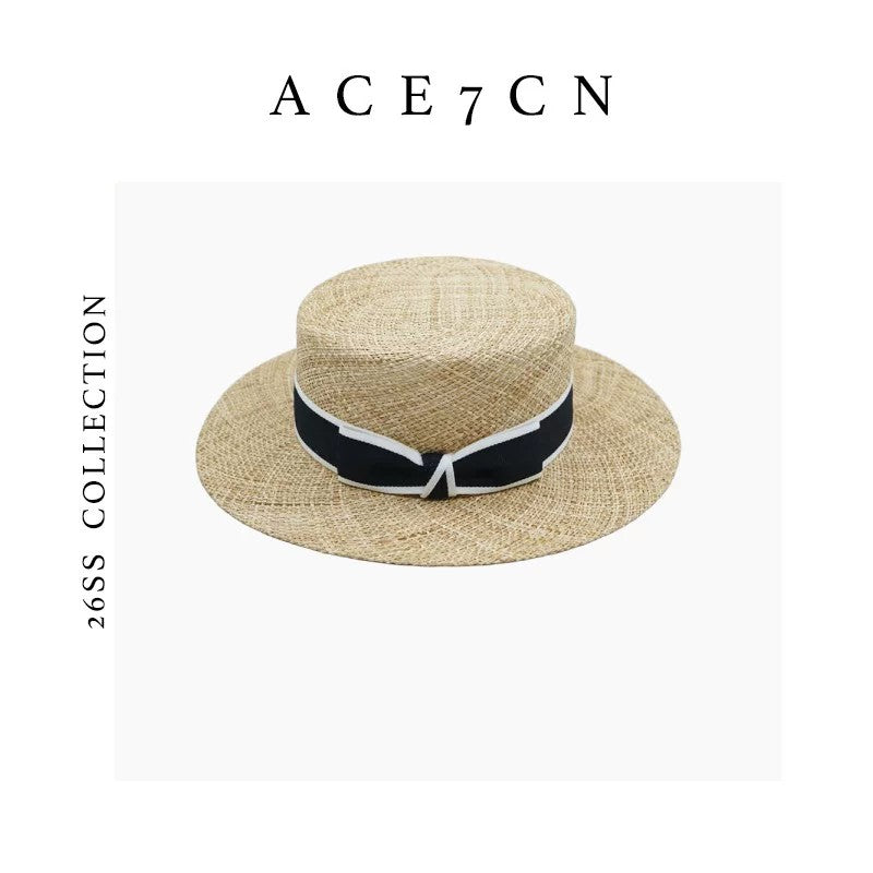 Madrid Resort Natural Natural-Straw Dress Hat Hepburn-Style
