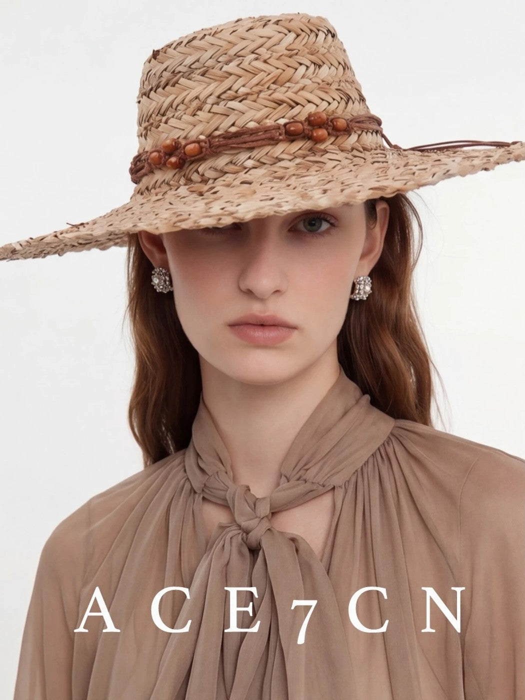 British Old-Money Natural-Straw Sun Hat Hand-Woven Resort