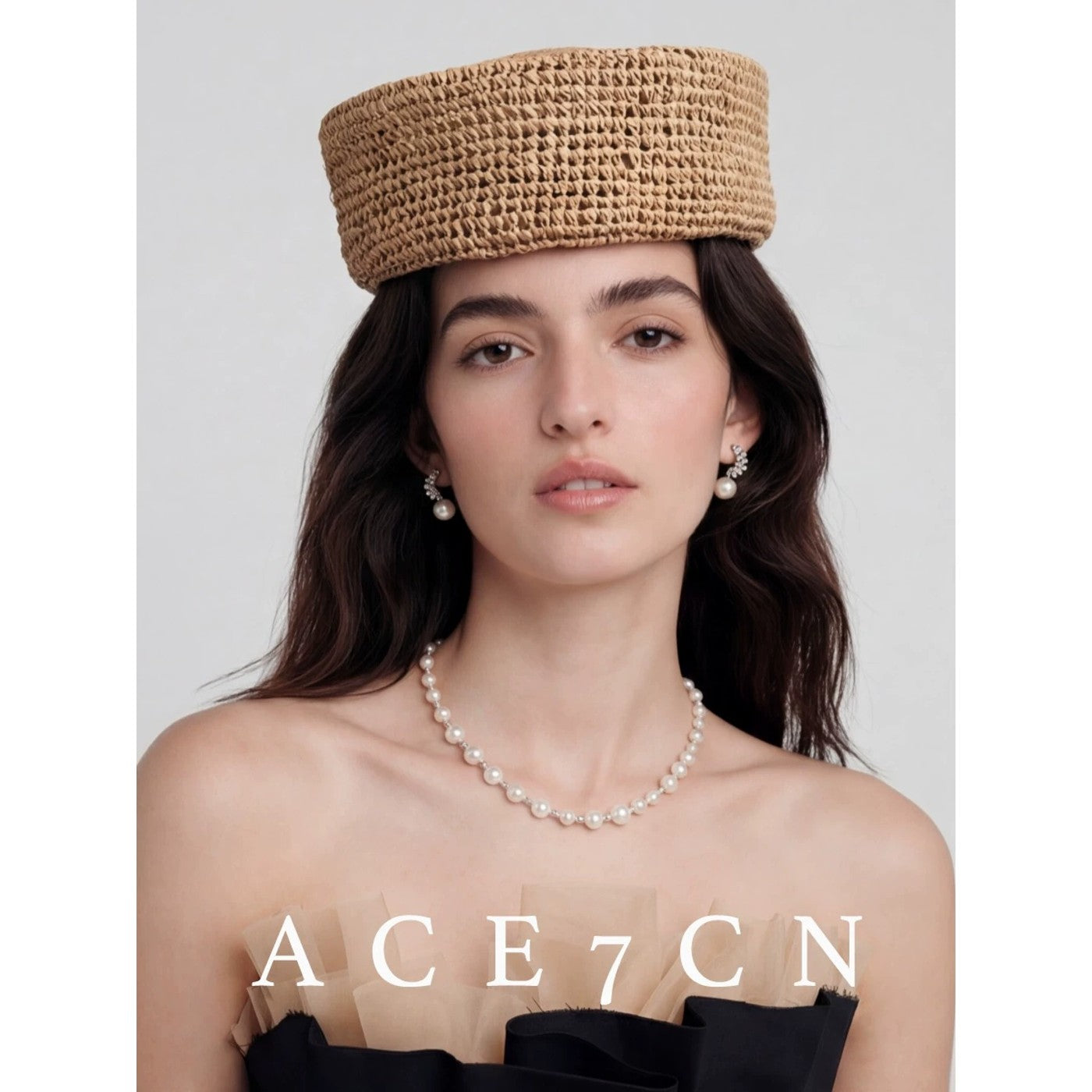 Hand-Woven pillbox Hat Elegant French Classic Round