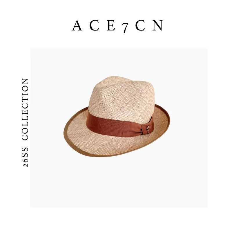 British Chic Panama Hat Holiday Straw-Woven Fedora