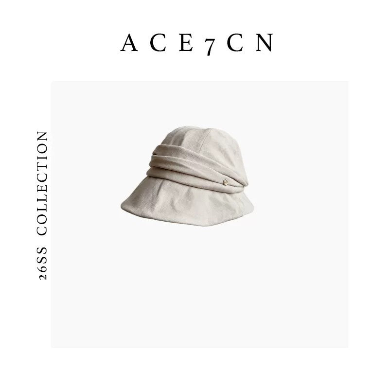 Korean Niche Artsy Fabric Bucket Hat Handmade