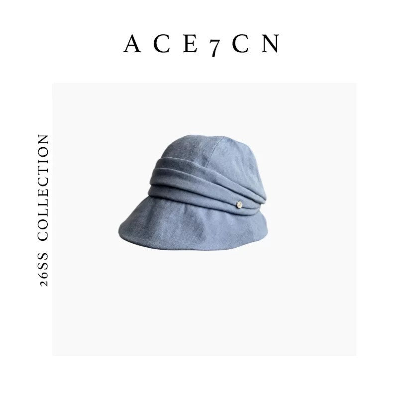 Korean Niche Artsy Fabric Bucket Hat Handmade