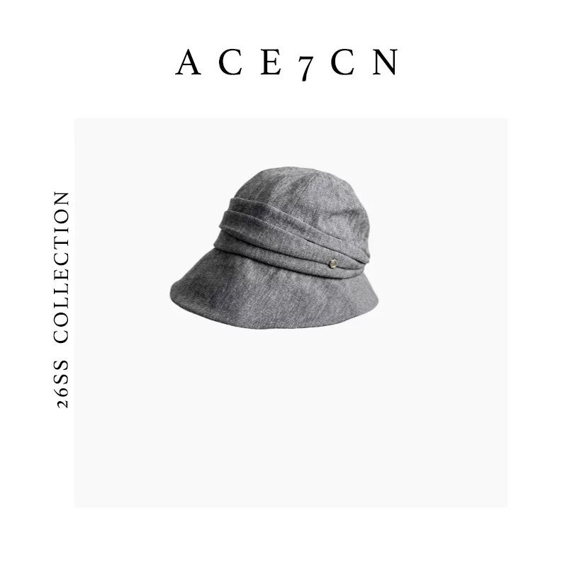 Korean Niche Artsy Fabric Bucket Hat Handmade