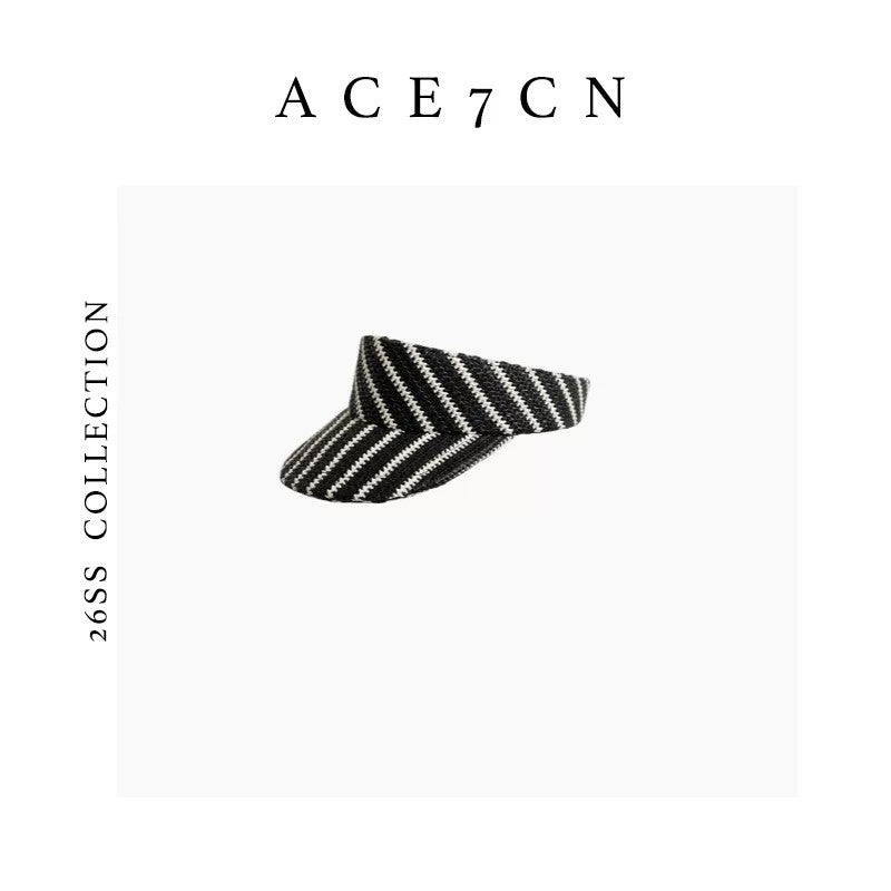 Nautical Visor Striped Sun Hat Breathable Resort