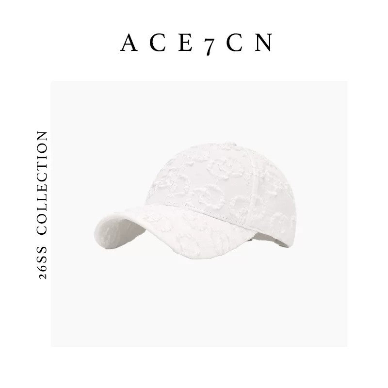 Korean Floral Hat Vintage 3D Jacquard Embroidered