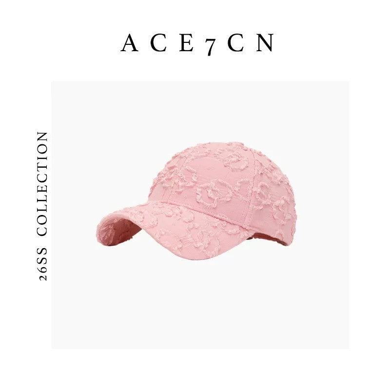 Korean Floral Hat Vintage 3D Jacquard Embroidered