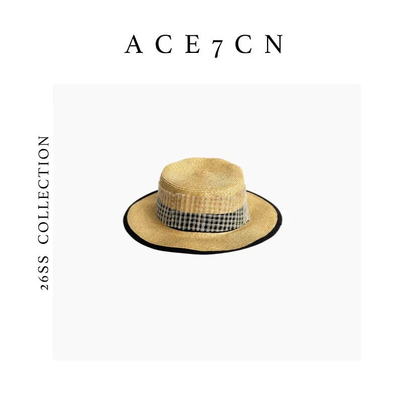 Light-French Straw Hat Classic Tweed Premium Runway
