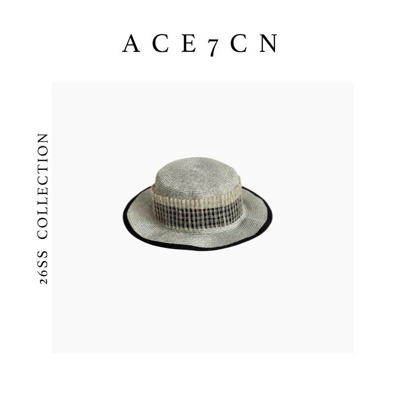 Light-French Straw Hat Classic Tweed Premium Runway