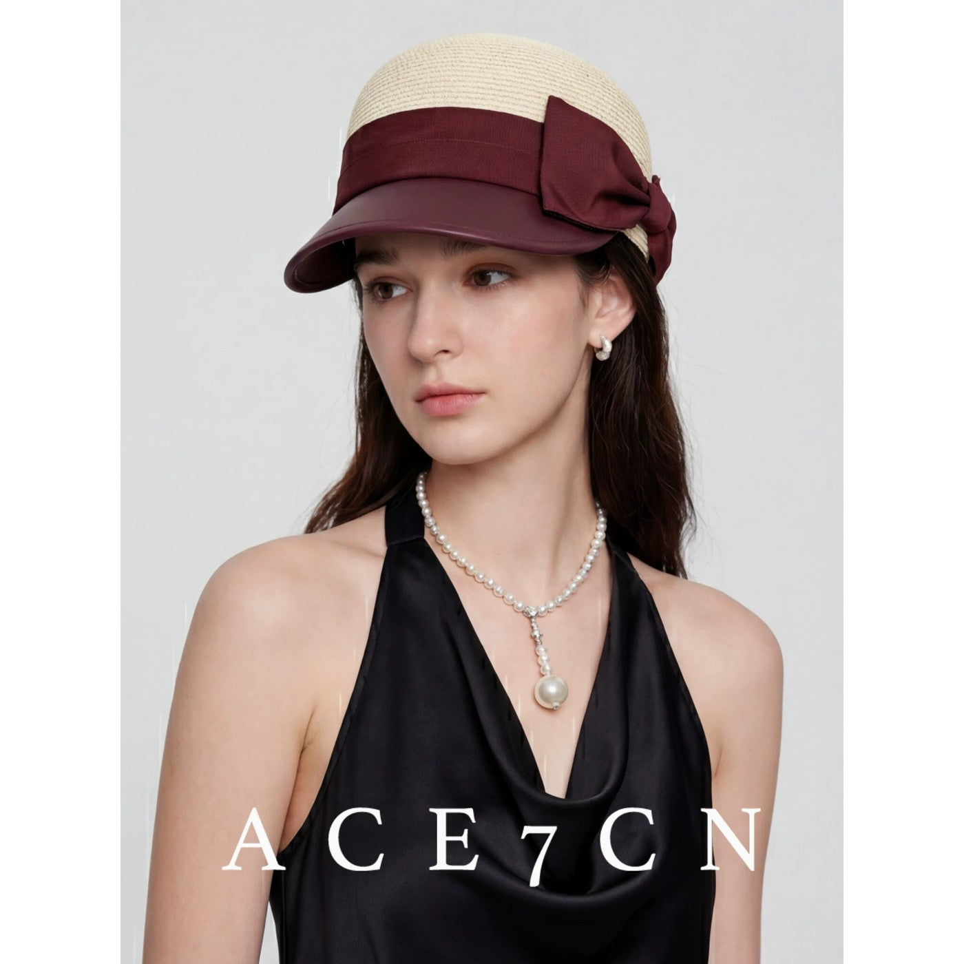 Parisian Classic Bow Straw-Woven Equestrian Hat Embellished