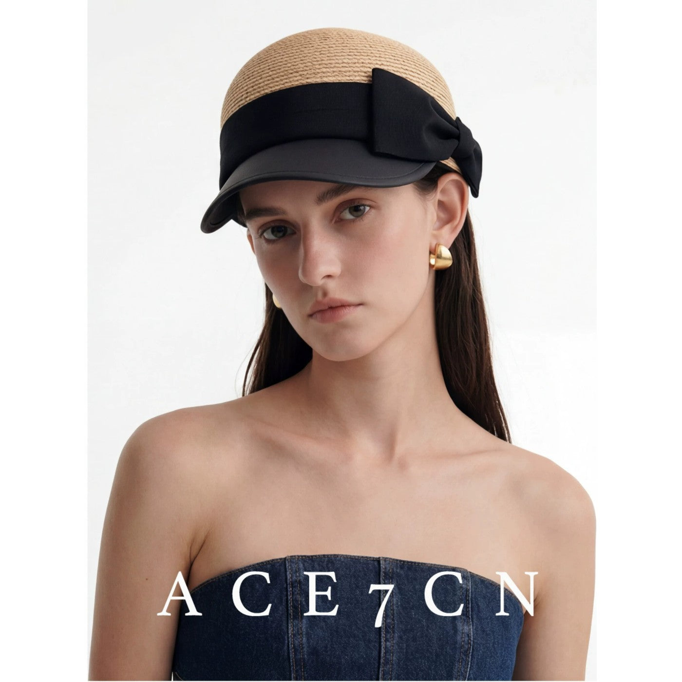 Parisian Classic Bow Straw-Woven Equestrian Hat Embellished