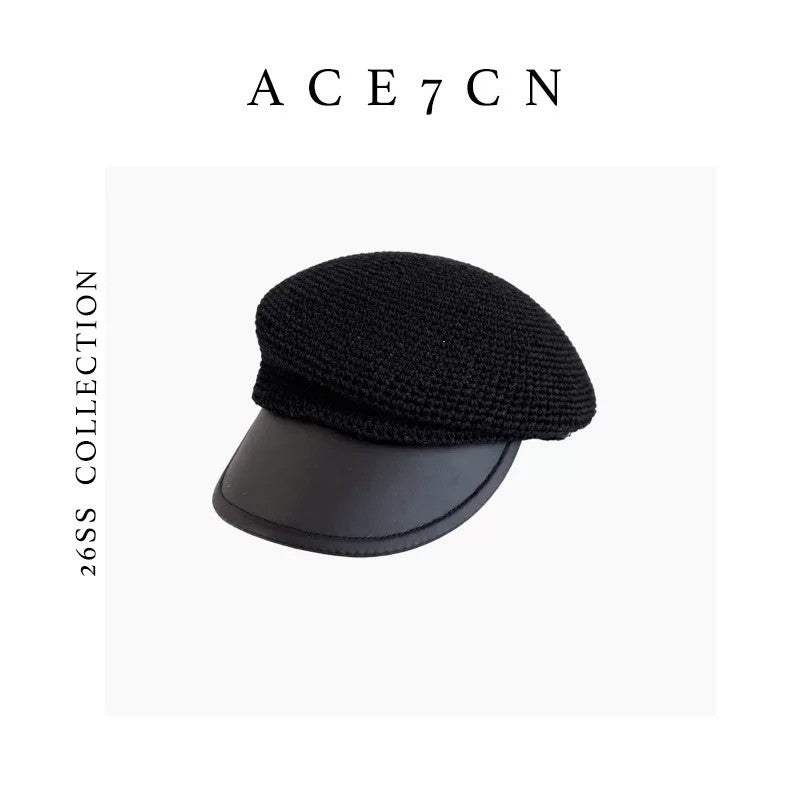 British Classic Newsboy Cap Breathable Straw-Woven Equestrian