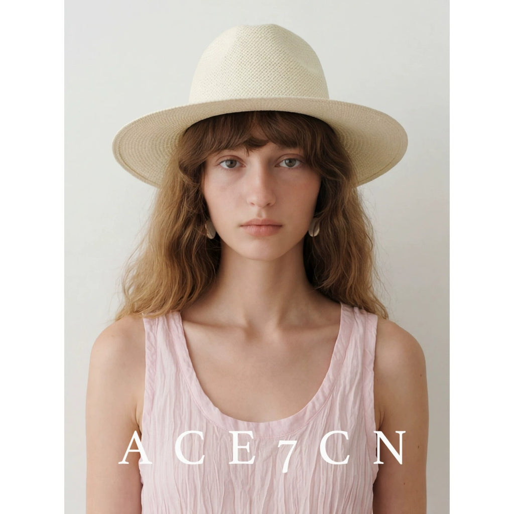 British Classic Straw Hat White Straw Hat