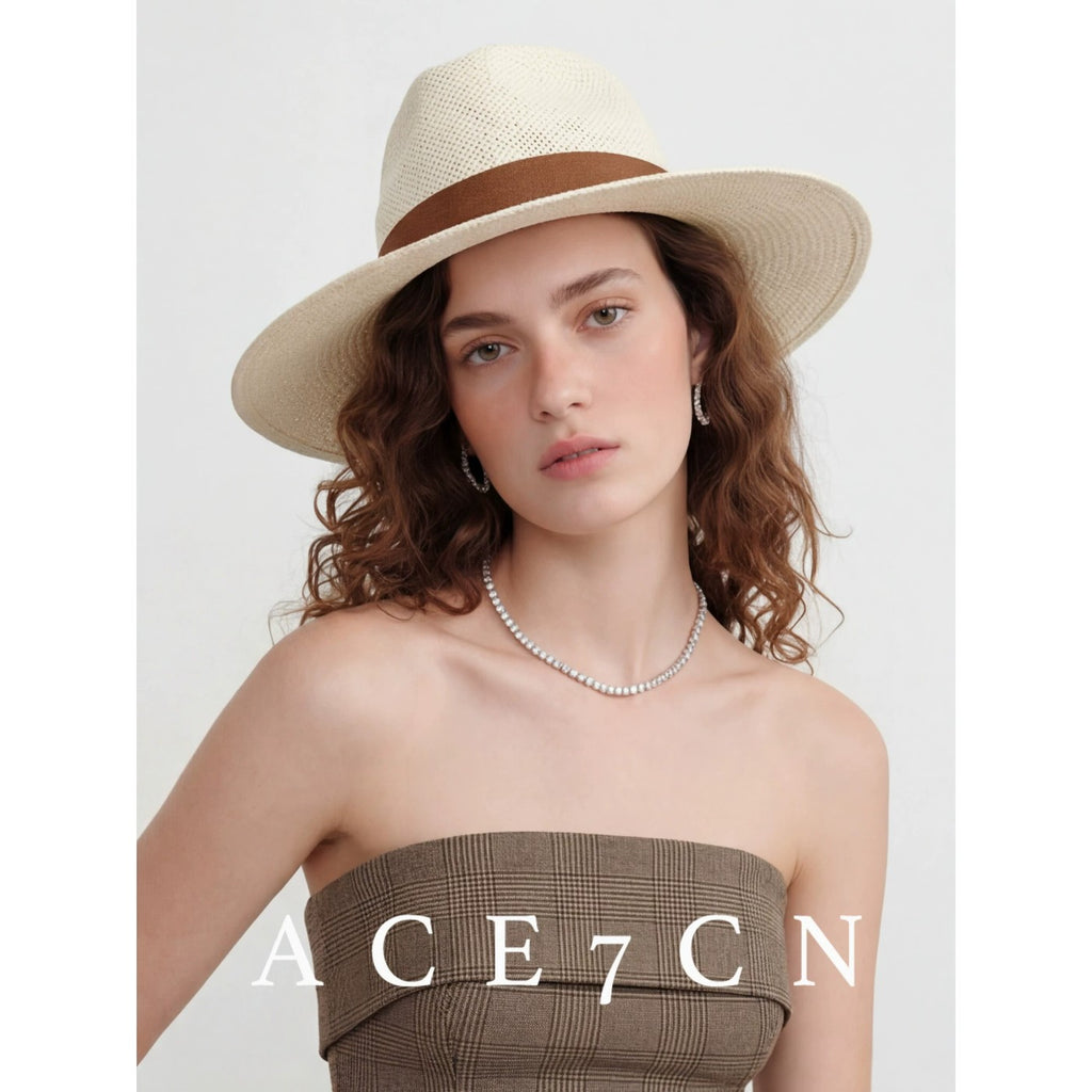 British Classic Straw Hat White Straw Hat