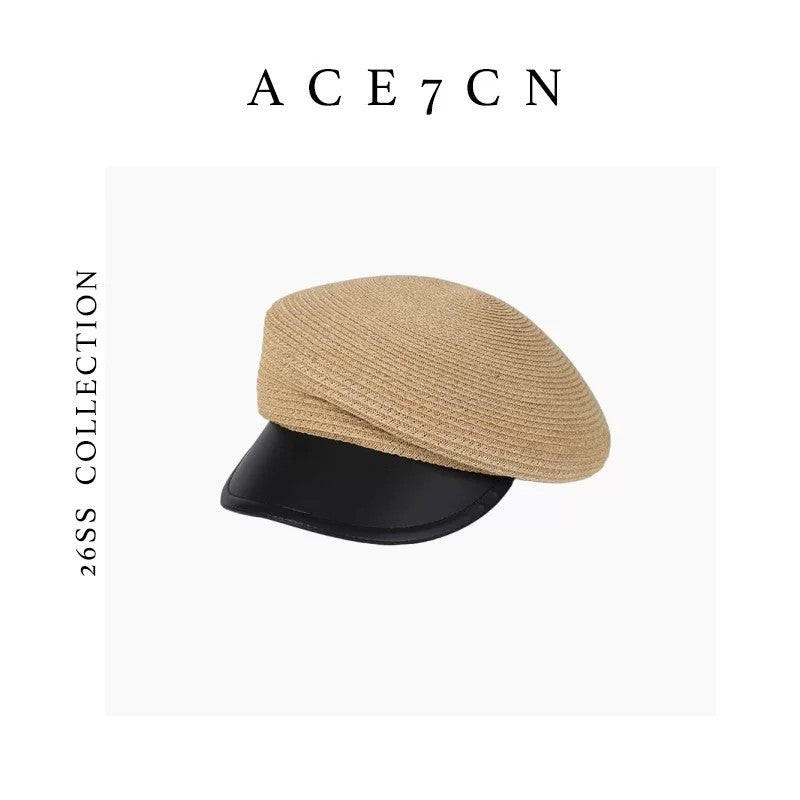 British Urban Chic Newsboy Cap Woven Straw