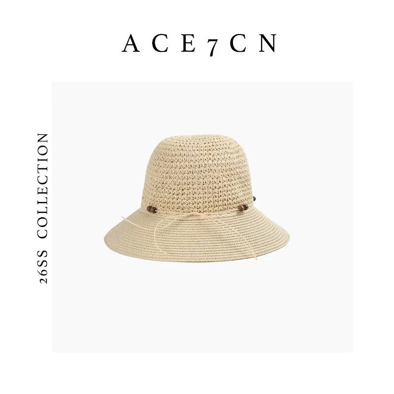 South-France Holiday Wide-Brim Raffia Bucket Hat Breathable