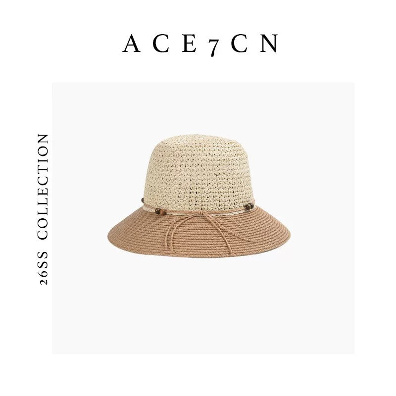 South-France Holiday Wide-Brim Raffia Bucket Hat Breathable