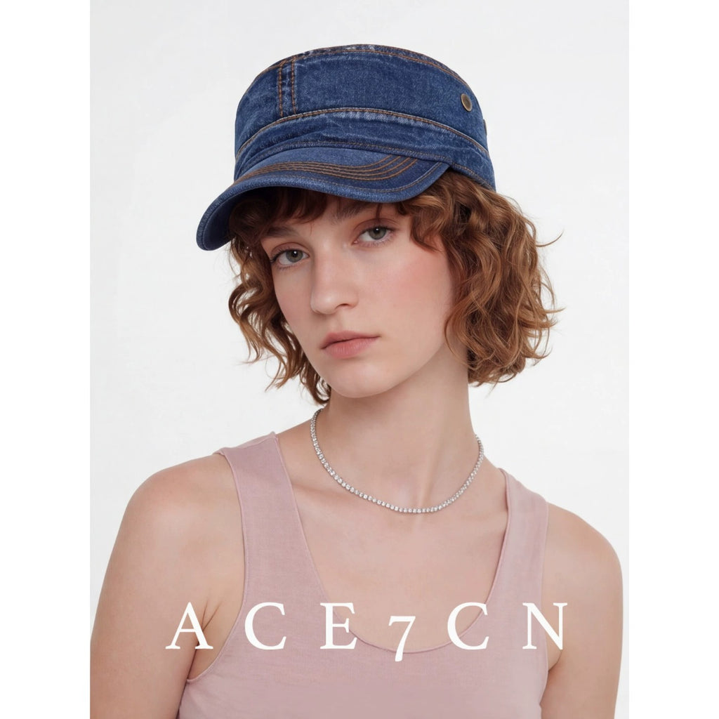 American Vintage Distressed Denim Riding Hat Commute
