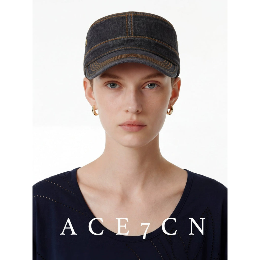 American Vintage Distressed Denim Riding Hat Commute