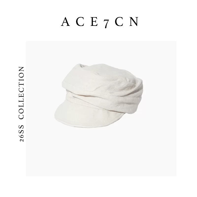 Nordic Chic Linen Newsboy Cap Handmade Everyday