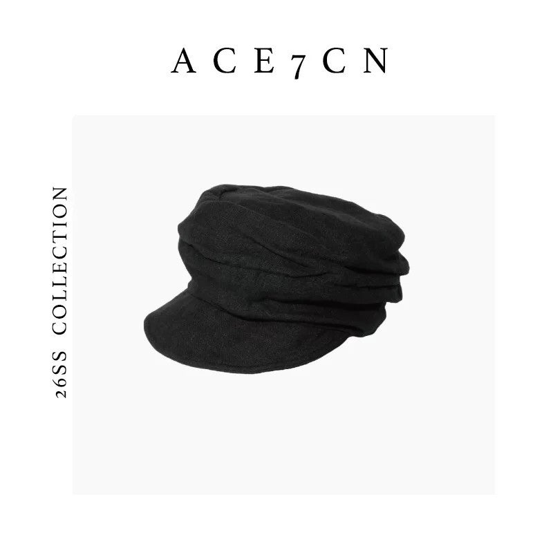 Nordic Chic Linen Newsboy Cap Handmade Everyday