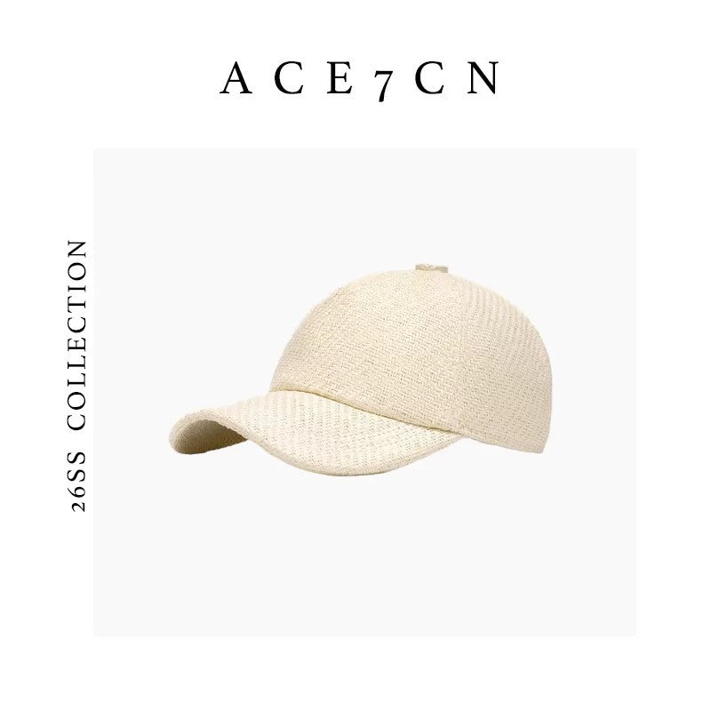 British Classic Premium Straw-Woven Baseball Cap Breathable