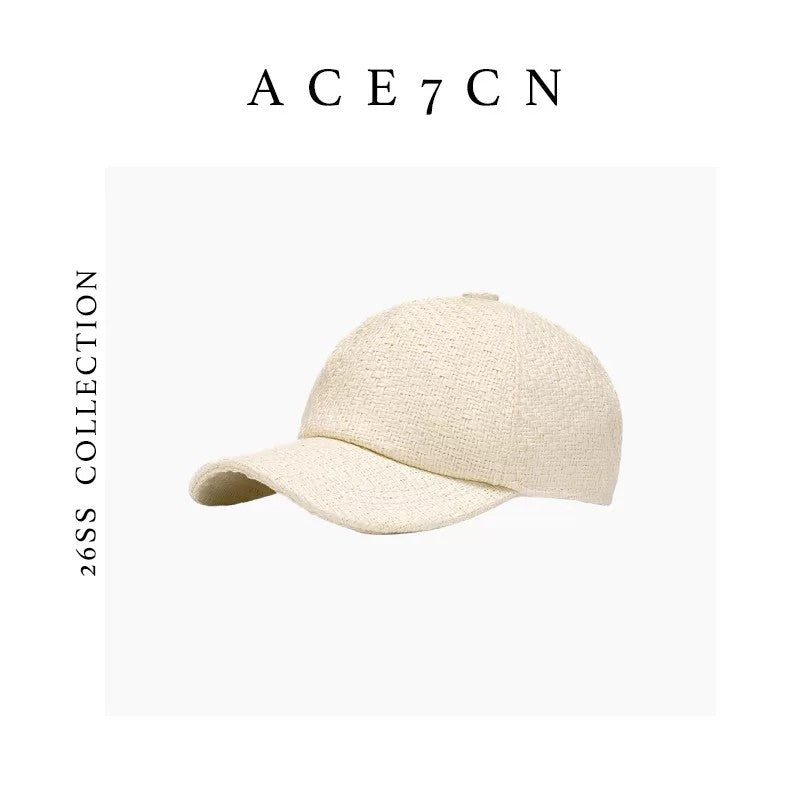 British Classic Premium Straw-Woven Baseball Cap Breathable