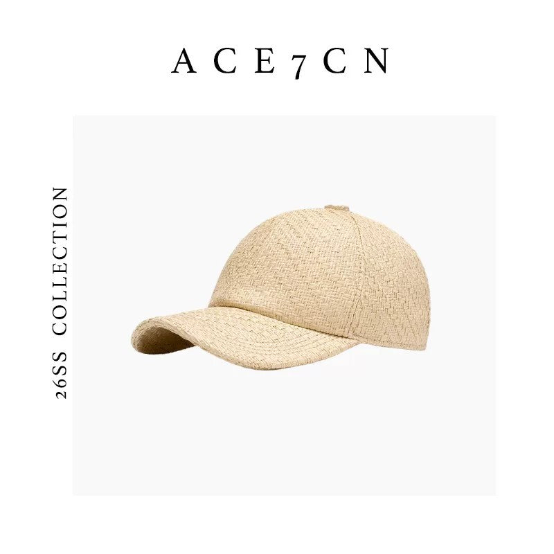 British Classic Premium Straw-Woven Baseball Cap Breathable