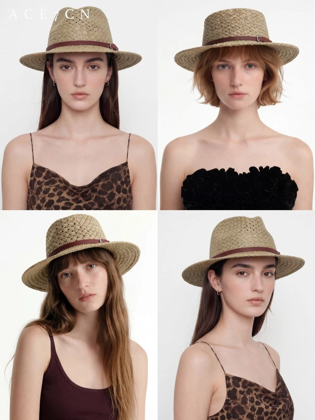 British Old-Money Vintage Fedora Woven Straw Hat
