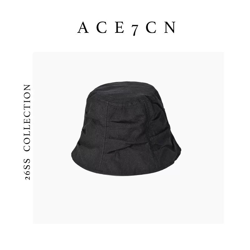 Japanese Resort Cotton Bucket Hat Handmade Pleated