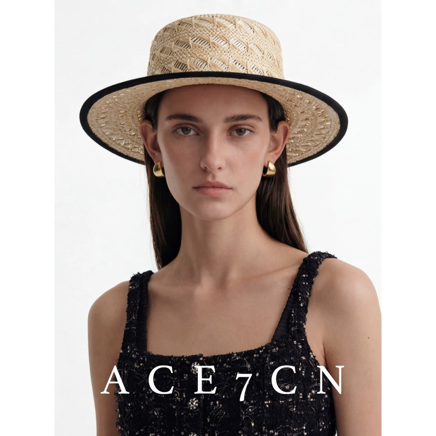 British Vintage Panama Straw Hat Hand-Woven Sun-Protection