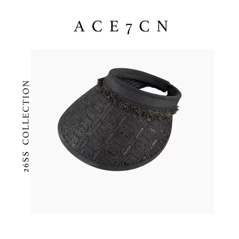 Light-French Sport Visor Straw-Woven Sun-Shade Headband Hat