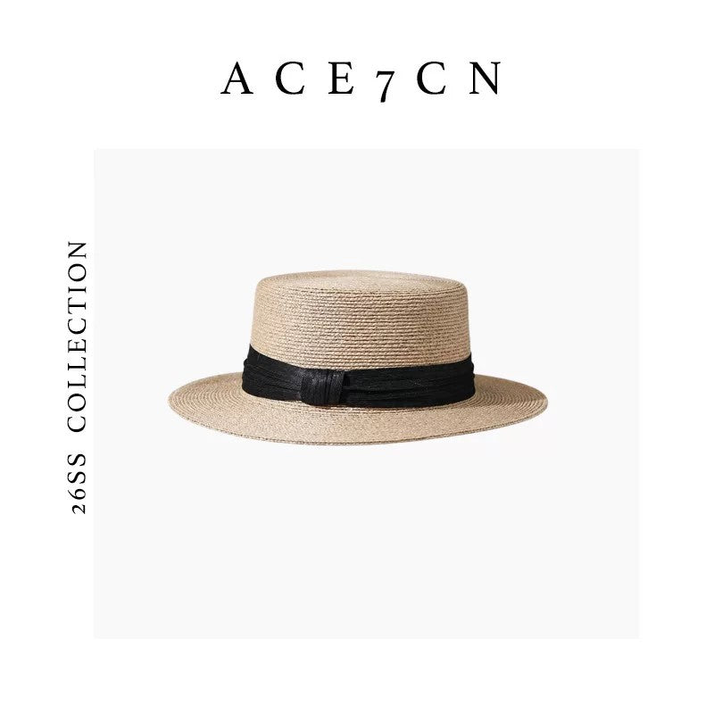Light-Luxury Imported Raffia Dress Hat Natural Woven
