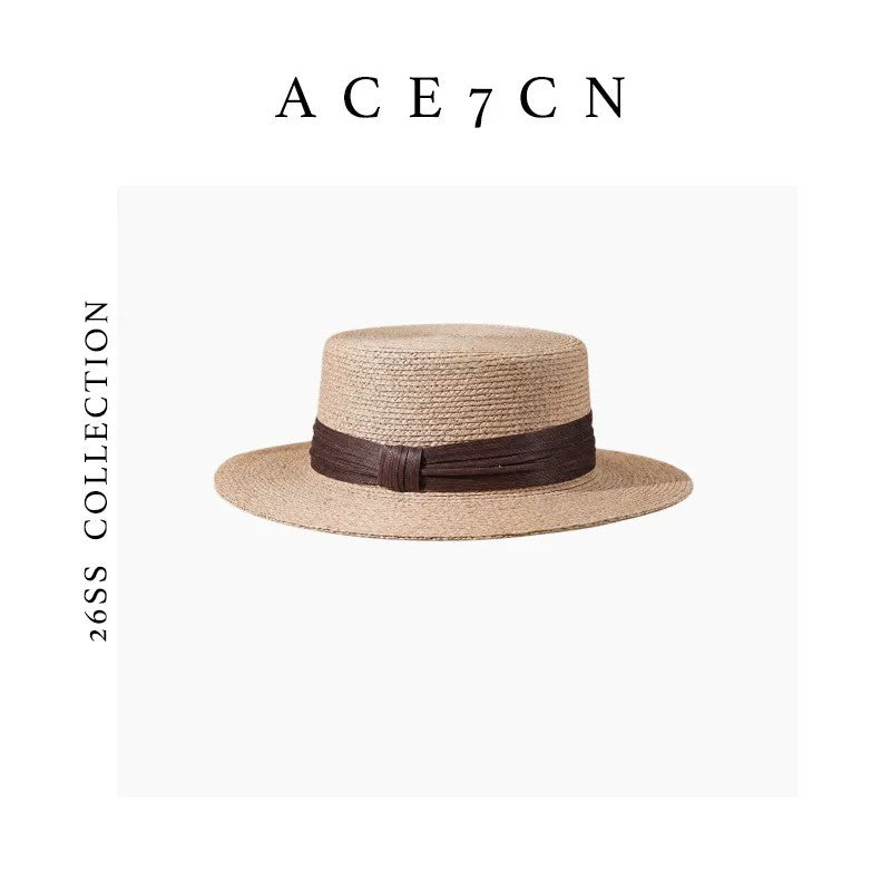 Light-Luxury Imported Raffia Dress Hat Natural Woven
