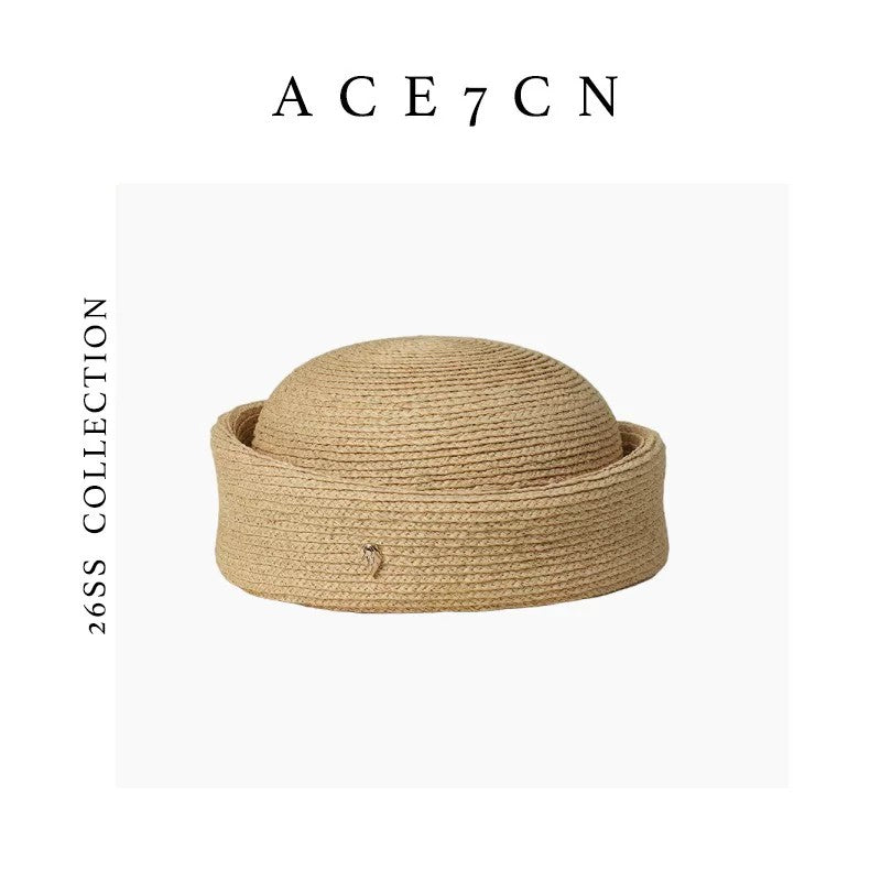 British Vintage Raffia Pillbox Hat Handmade pillbox