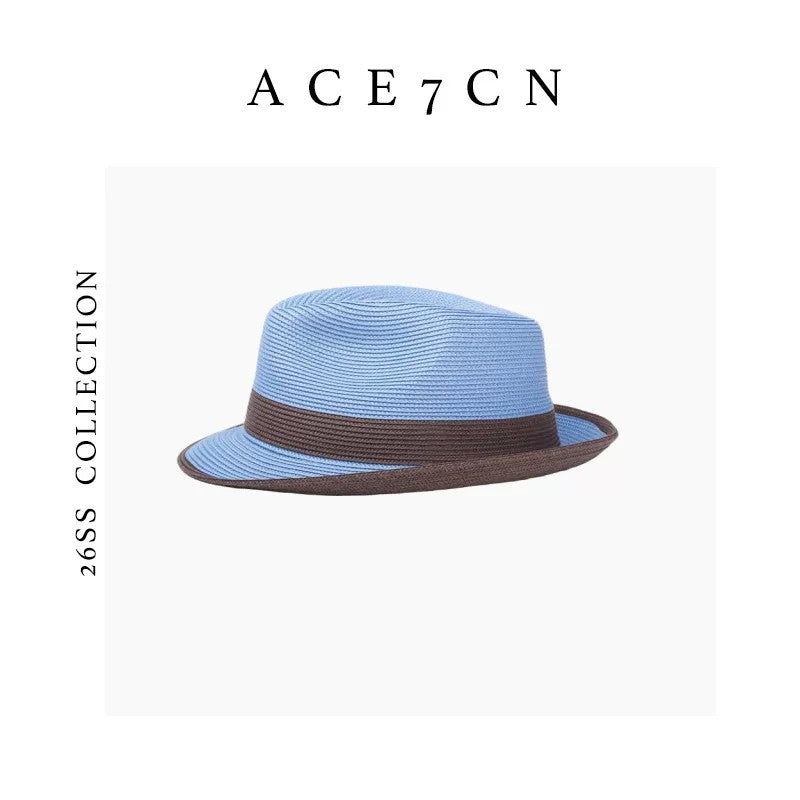 British Chic Paper-Straw Straw Hat Straw-Woven Beach